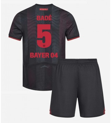 Bayer Leverkusen Loic Bade #5 Primera Equipación Niños 2025-26 Manga Corta (+ Pantalones cortos)